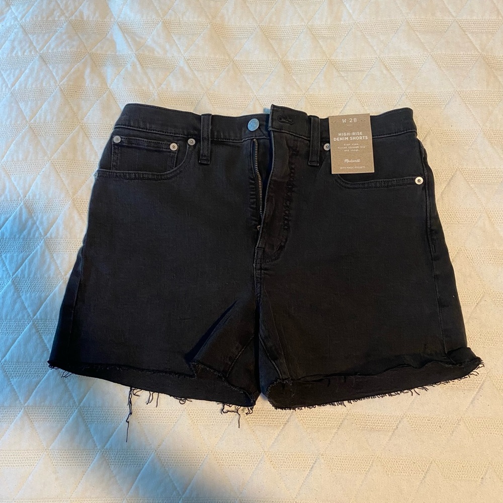 Madewell Black High-Rise Denim Jean Shorts